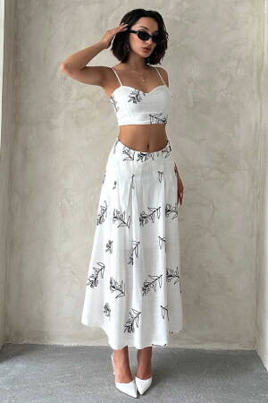 Embroidered Bustier - Cream - Topshow - Globality Store - Women Clothes Wholesale Turkey