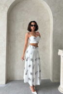Embroidered Skirt - Cream - Topshow - Globality Store - Women Clothes Wholesale Turkey