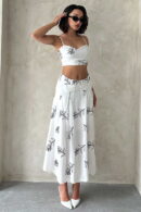 Embroidered Skirt - Cream - Topshow - Globality Store - Women Clothes Wholesale Turkey