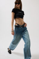 Sewing Detail Wide Leg Jean - Blue - Black Fashion - Globality Store - Women Clothes Wholesale Turkey