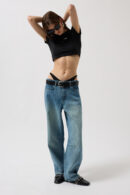 Sewing Detail Wide Leg Jean - Blue - Black Fashion - Globality Store - Women Clothes Wholesale Turkey