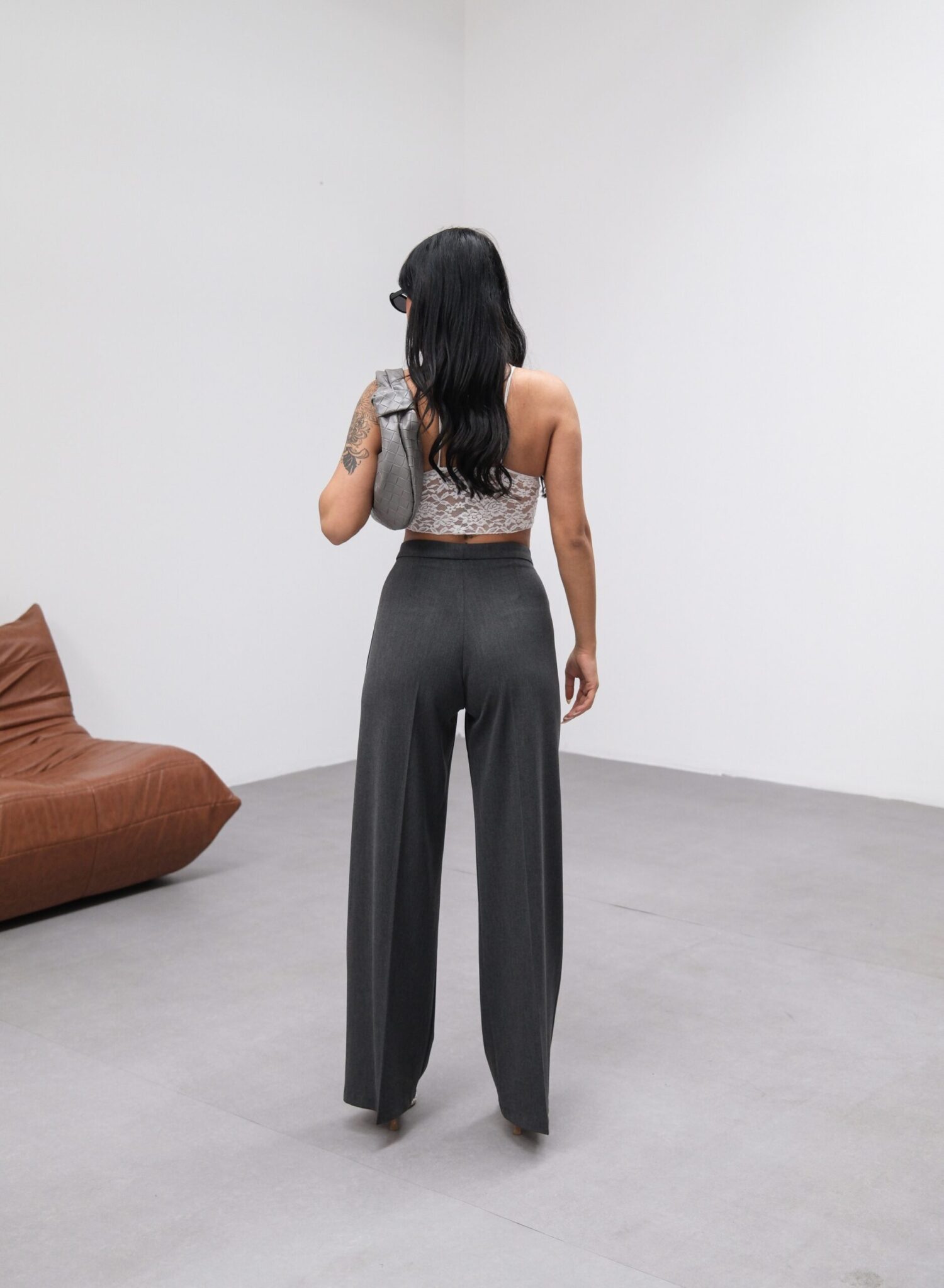 230 Gr Poly Viscose Lycra Metal Button Palazzo Pants - Ouz Fashion - Globality Store - Women Clothes Wholesale Turkey