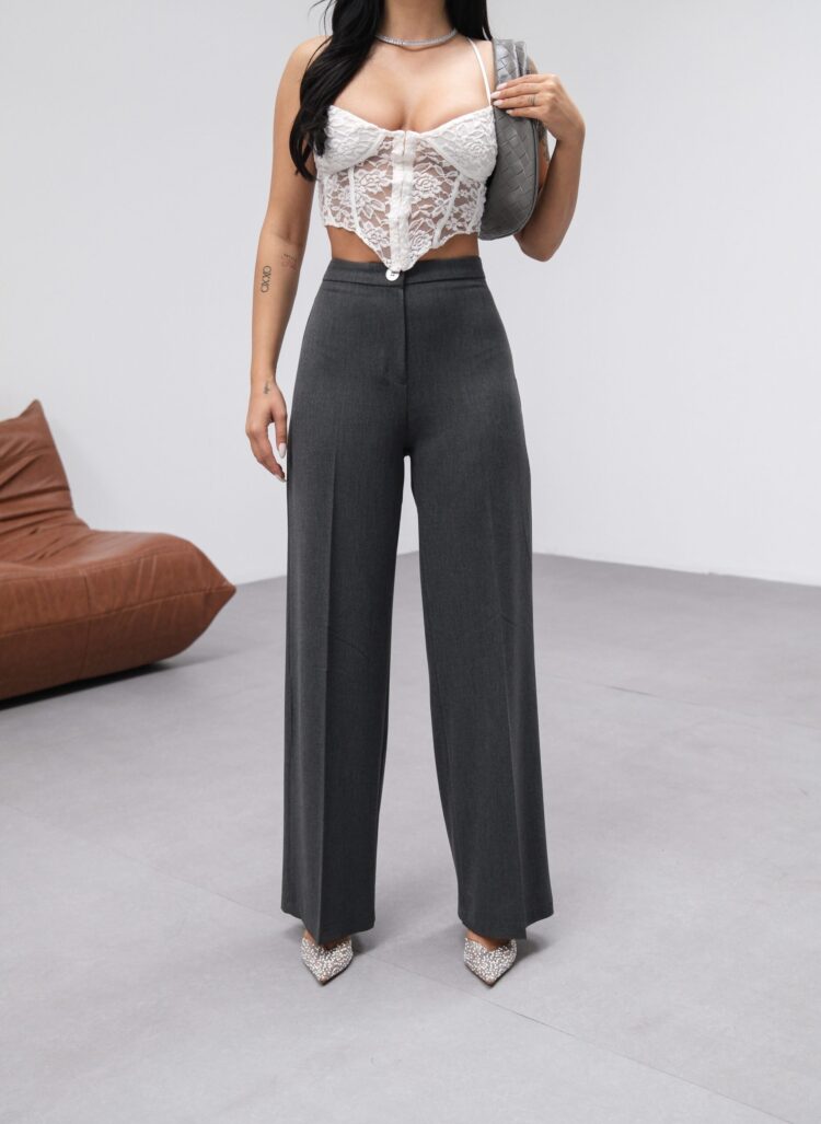 230 Gr Poly Viscose Lycra Metal Button Palazzo Pants
