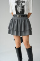 Belted Zipper Skirt - Qustyle - Globality Store - Women Clothes Wholesale Turkey