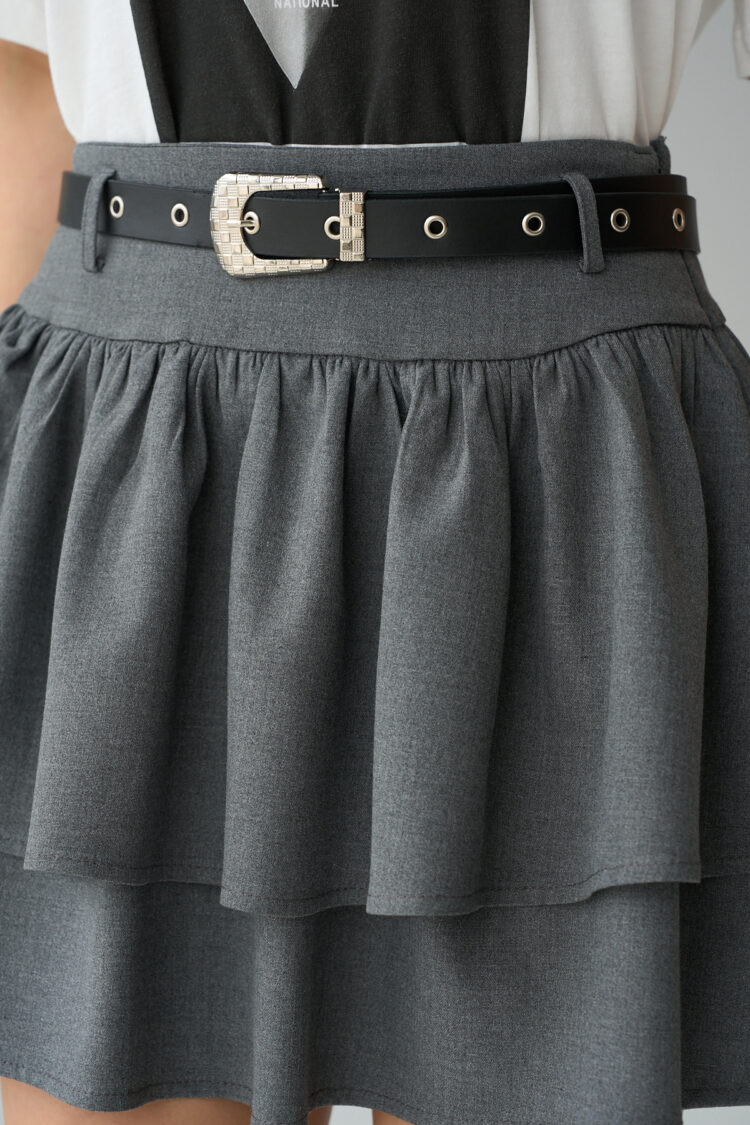 Belted Zipper Skirt