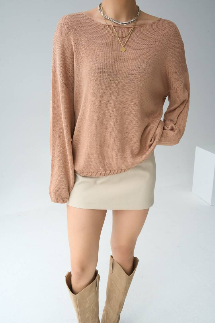 Long Sleeve Plain Sweater - Qustyle - Globality Store - Women Clothes Wholesale Turkey
