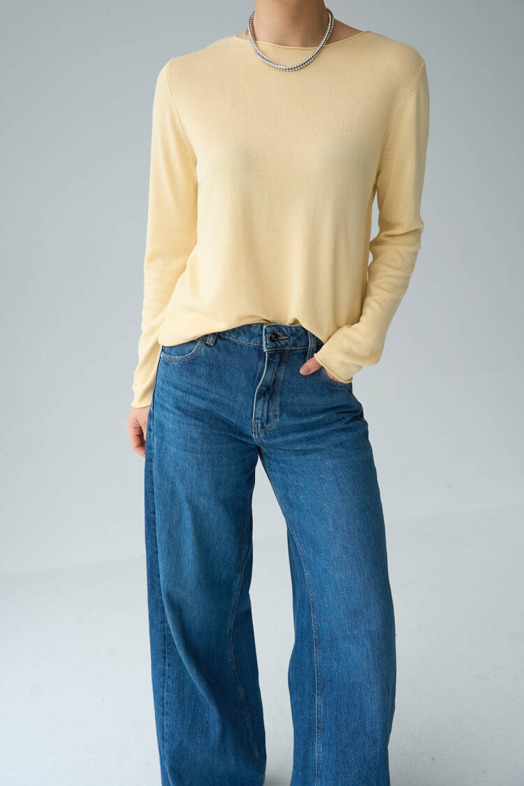 Plain Open Collar Sweater - Qustyle - Globality Store - Women Clothes Wholesale Turkey