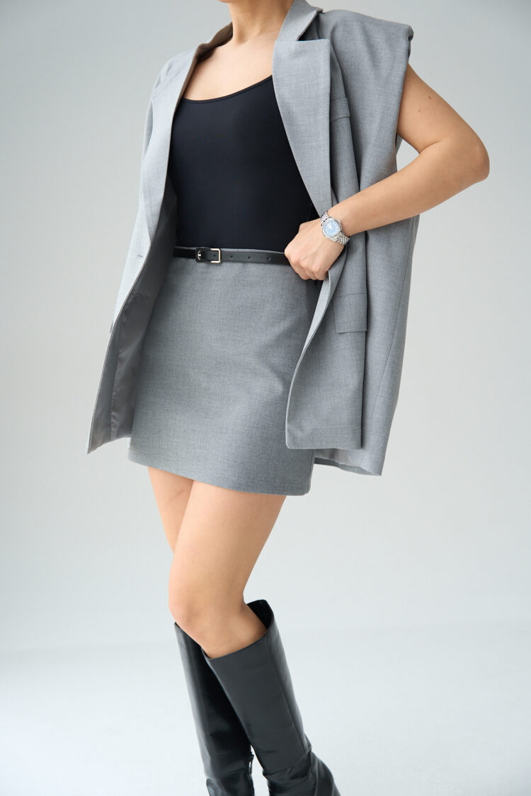 Zipper Knitted Skirt