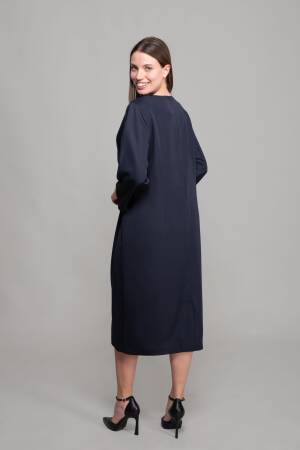 Round Neck Stitch Stone Dress - GUMANIZE - Globality Store - Women Clothes Wholesale Turkey