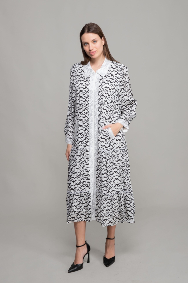 Shirt Collar Zipper Dress