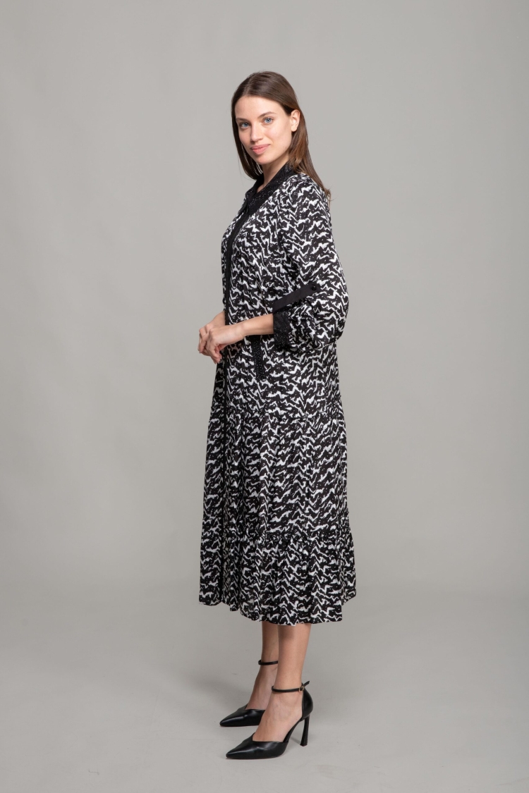 Shirt Collar Zipper Dress