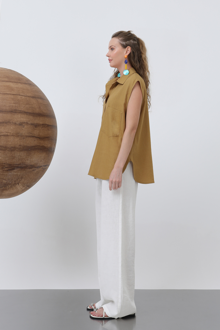 Women's V-Neck Blouse - Taba
