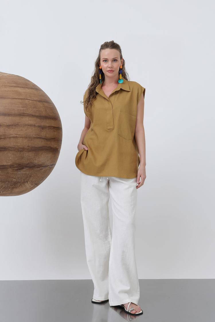 Women's V-Neck Blouse - Taba