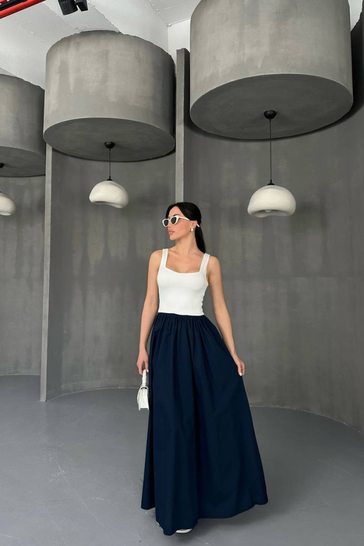 Dress - Navy Blue - ESPADA - Globality Store - Women Clothes Wholesale Turkey