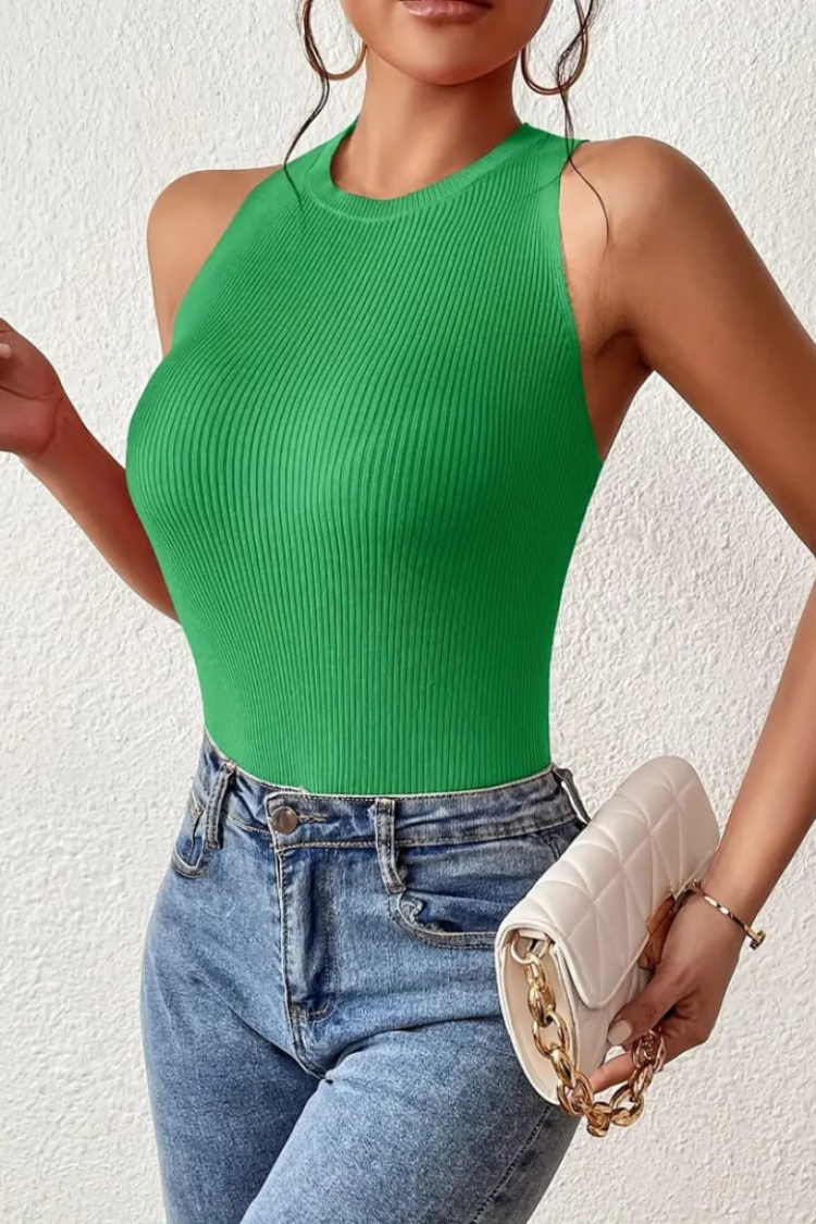 Women's Zero Sleeve Cross Back Detail Knitwear Blouse