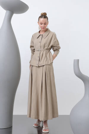 Waist Belt Skirt Set - Puane - Globality Store - Women Clothes Wholesale Turkey