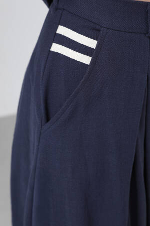 Waist Belt Skirt Set - Navy - Puane - Globality Store - Women Clothes Wholesale Turkey
