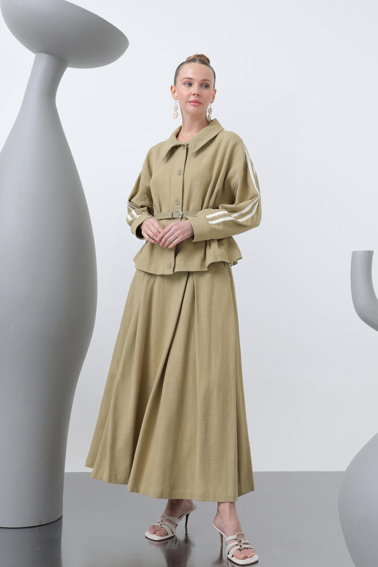 Waist Belt Skirt Set - Puane - Globality Store - Women Clothes Wholesale Turkey