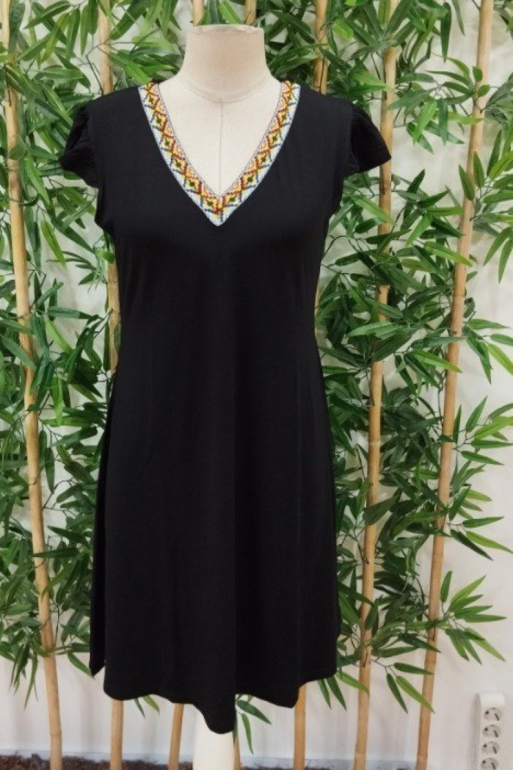 Women's Short Sleeve V-Neck Viscose Dress