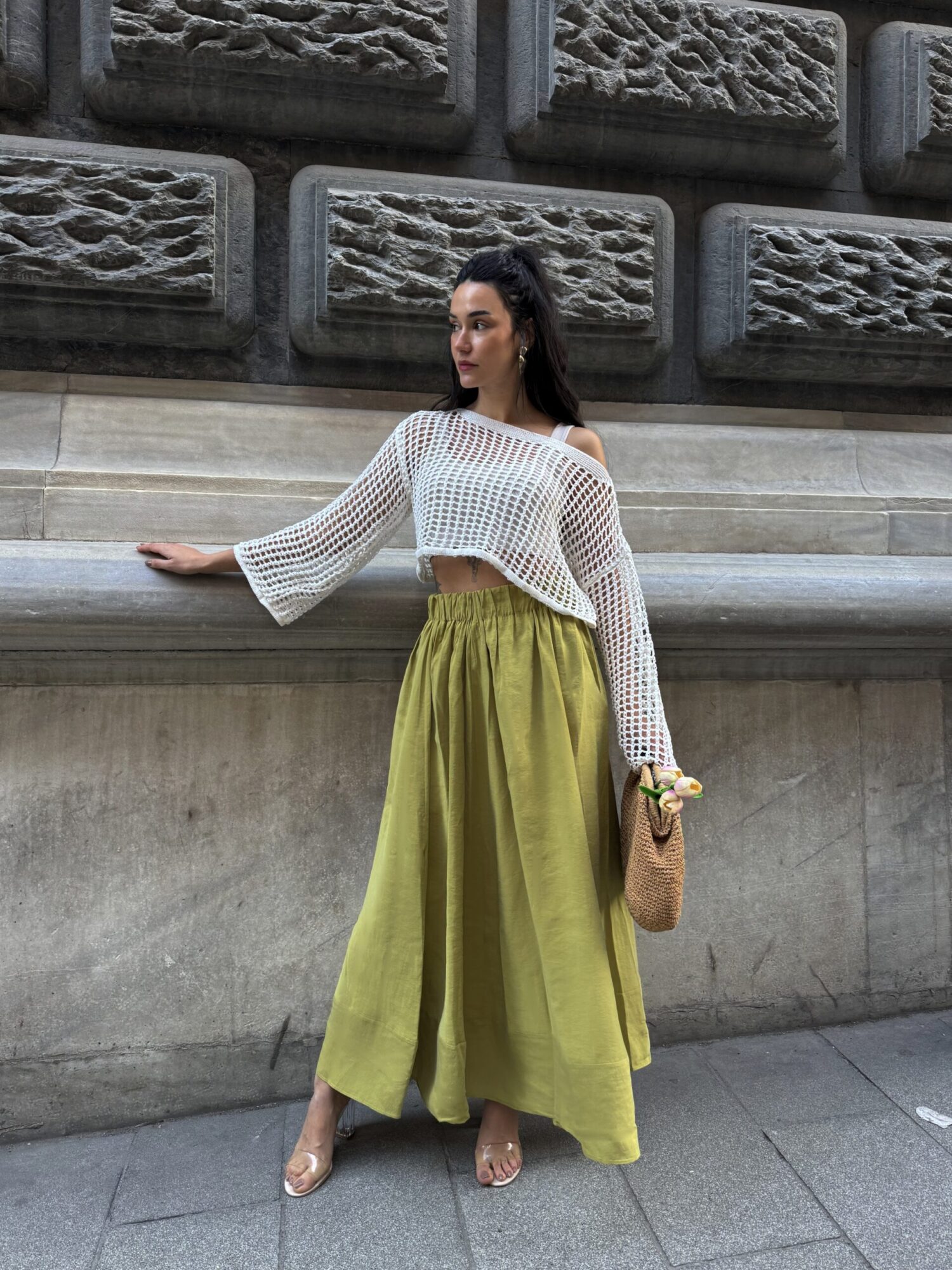 Oil100% Modal Long Skirt 29078 - First Angels - Globality Store - Women Clothes Wholesale Turkey