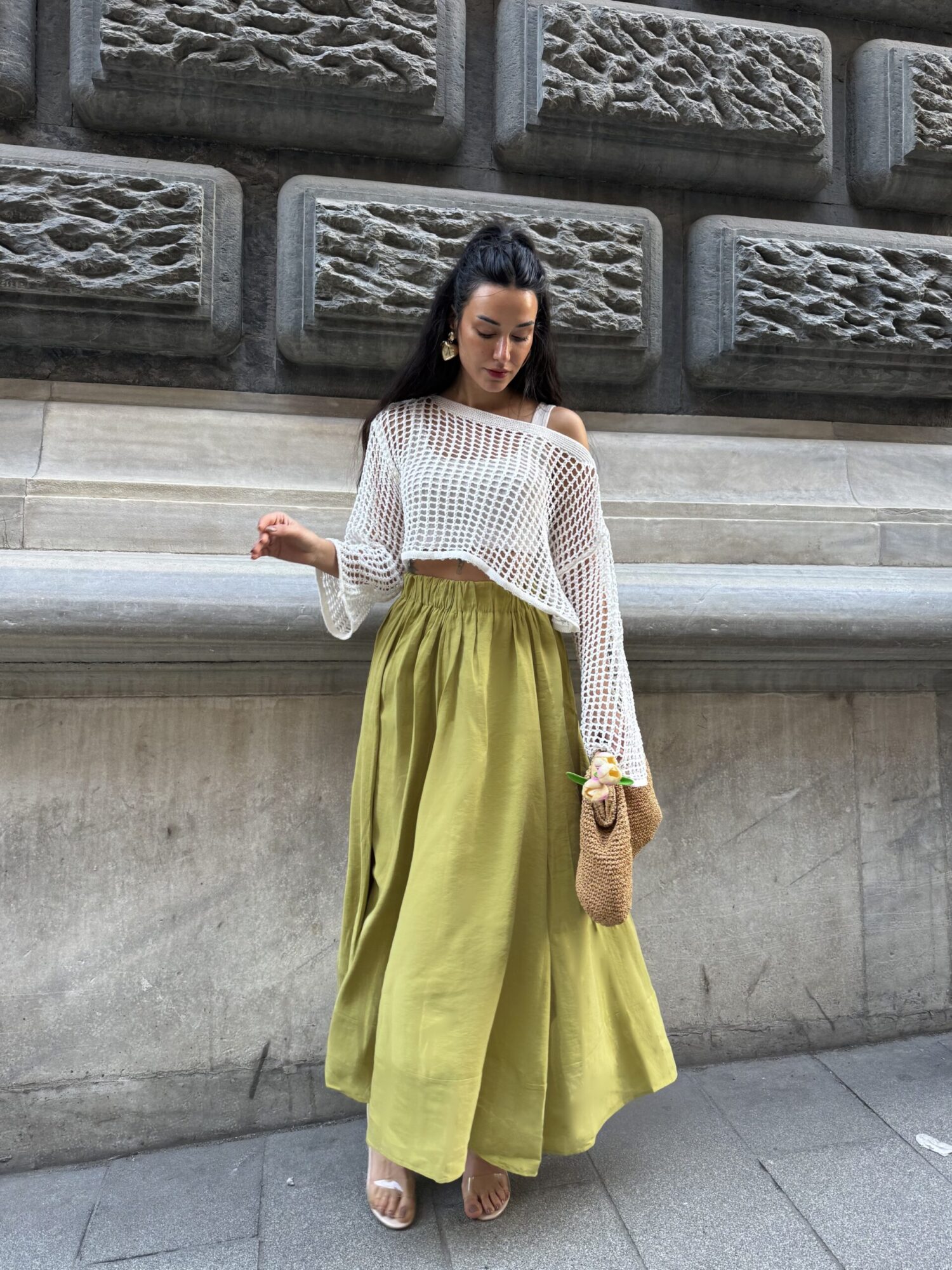 Oil100% Modal Long Skirt 29078 - First Angels - Globality Store - Women Clothes Wholesale Turkey