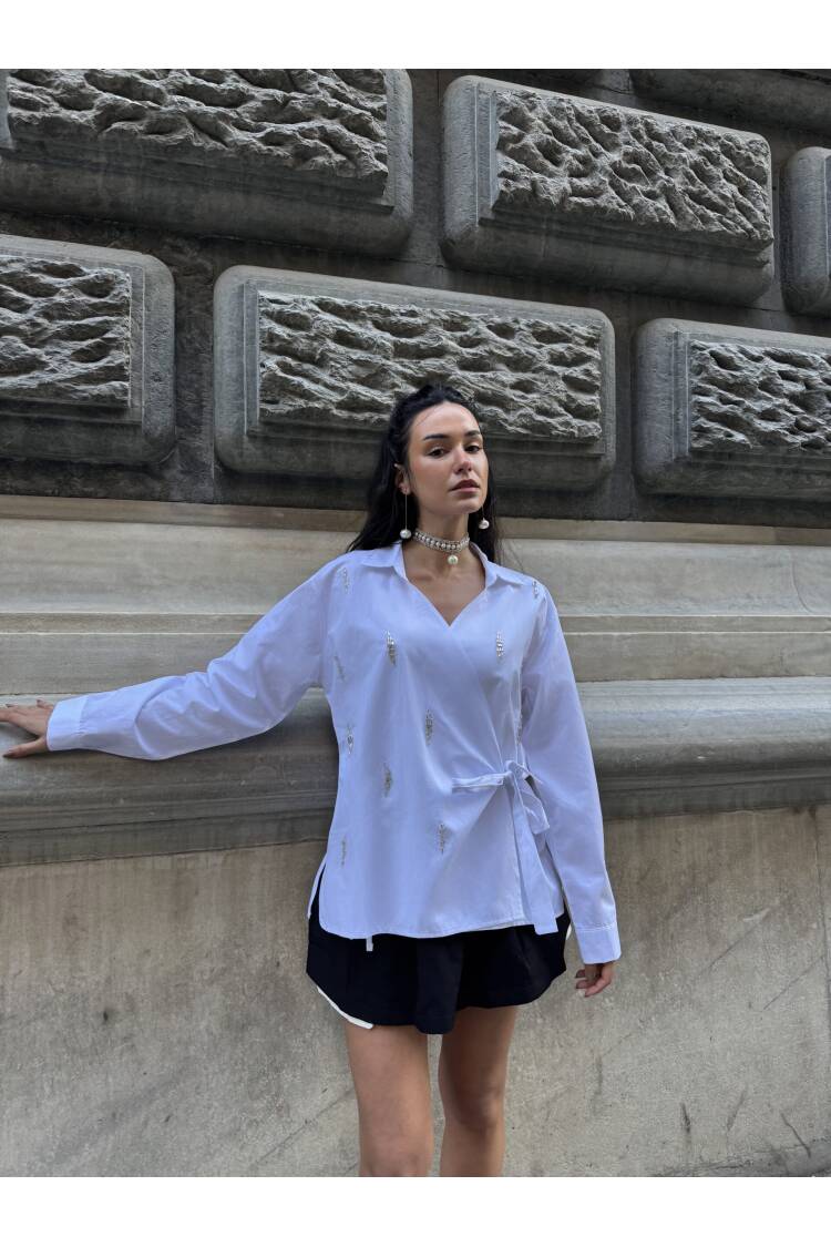 Handmade Stone Double-breasted Shirt 29053