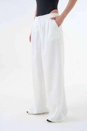 Back Elastic Wide Cut Palazzo Pants 29102 - First Angels - Globality Store - Women Clothes Wholesale Turkey