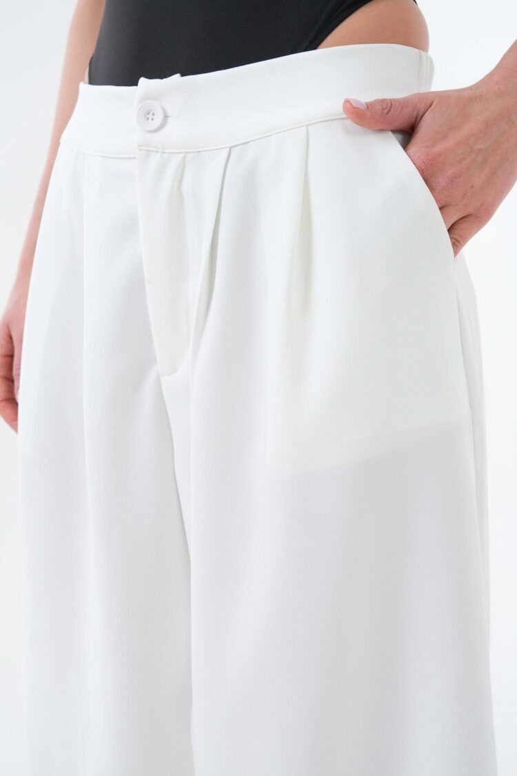 Back Elastic Wide Cut Palazzo Pants 29102