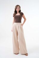 Back Elastic Wide Cut Palazzo Pants 29102 - First Angels - Globality Store - Women Clothes Wholesale Turkey