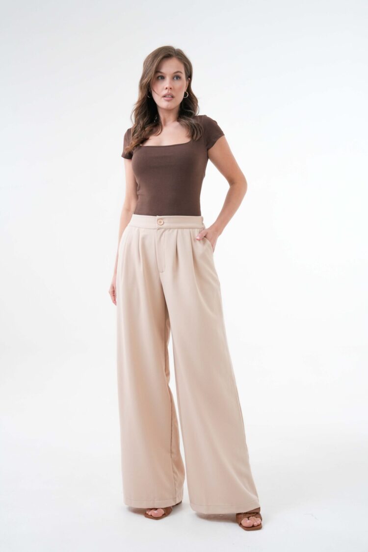 Back Elastic Wide Cut Palazzo Pants 29102 - First Angels - Globality Store - Women Clothes Wholesale Turkey