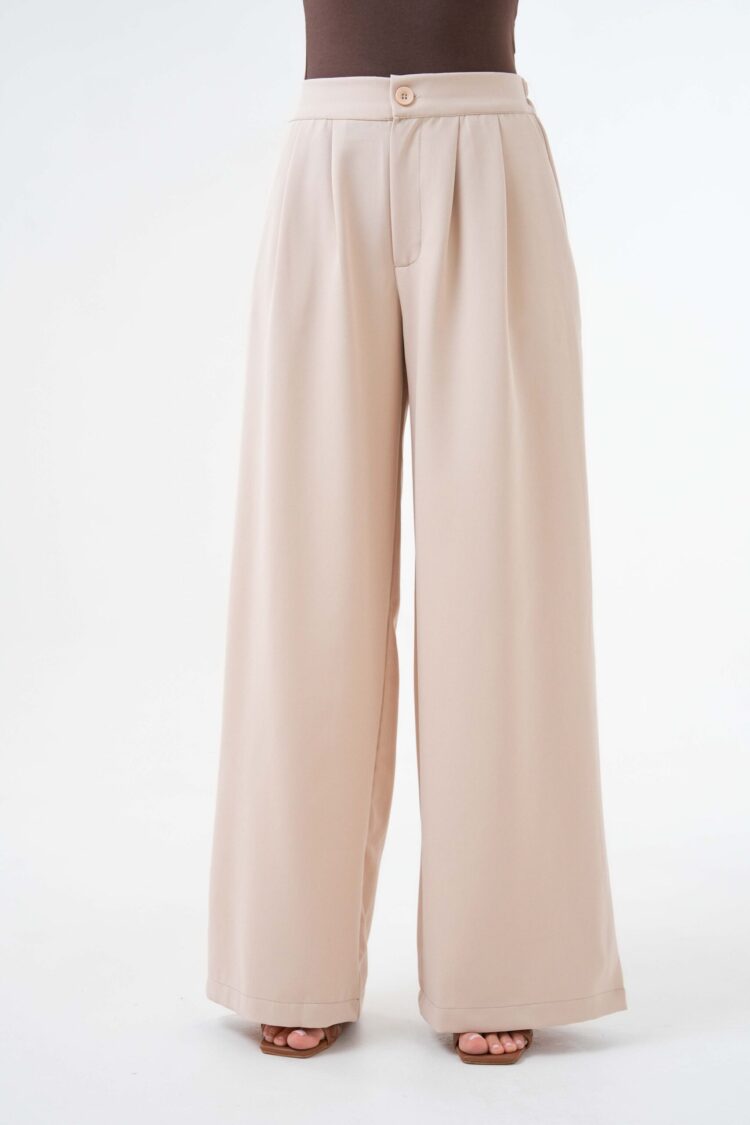 Back Elastic Wide Cut Palazzo Pants 29102