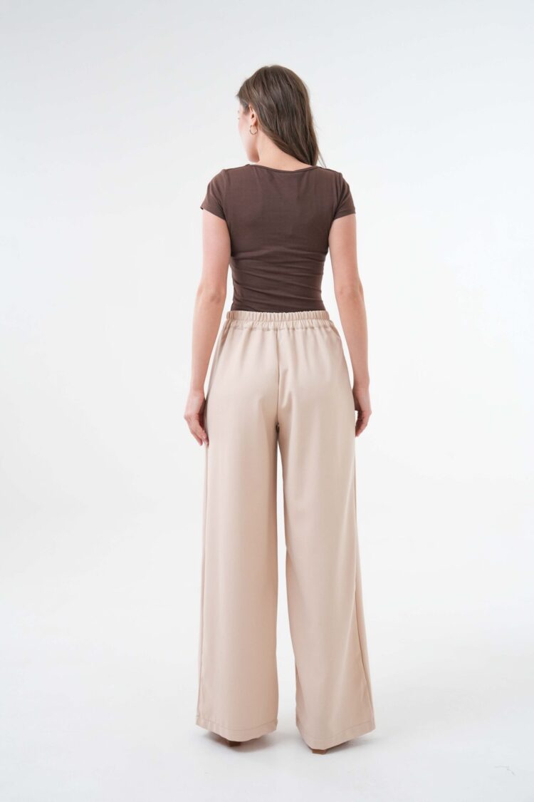 Back Elastic Wide Cut Palazzo Pants 29102