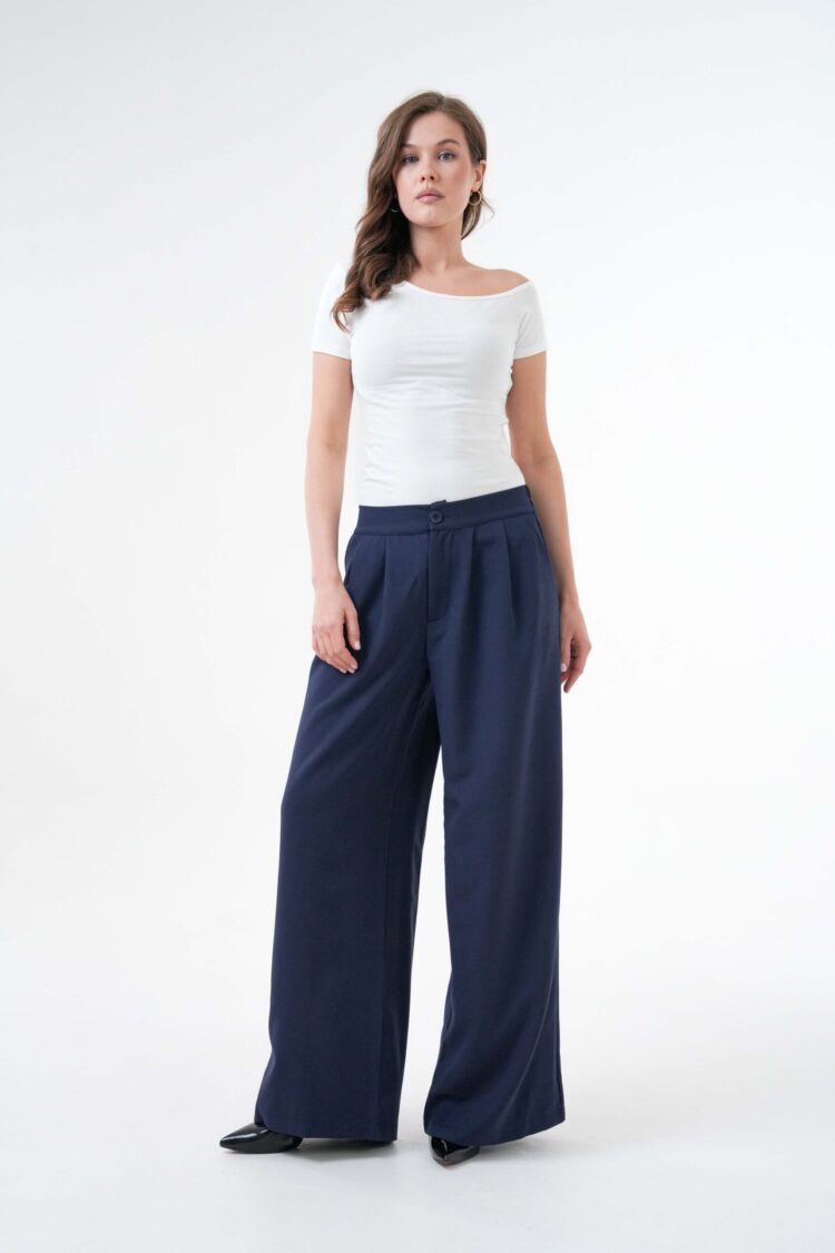 Elastic Back Wide Fit Palazzo Pants 29102