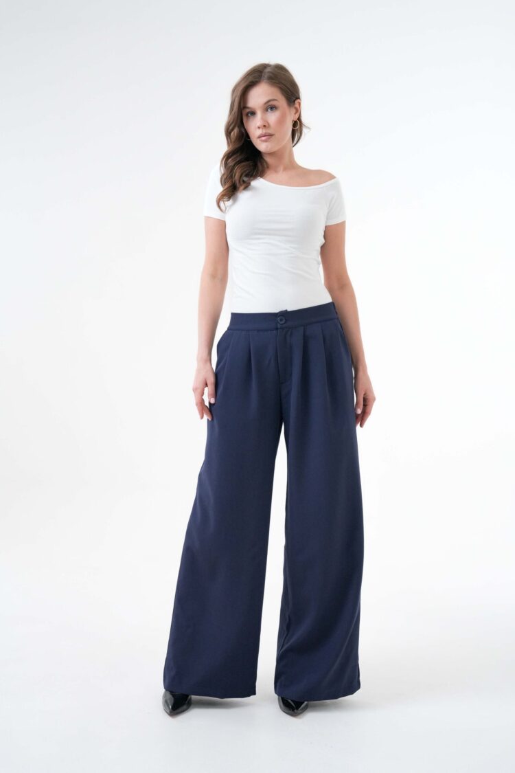 Elastic Back Wide Fit Palazzo Pants 29102