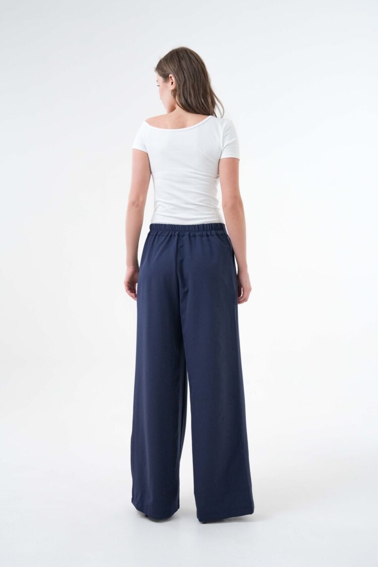 Elastic Back Wide Fit Palazzo Pants 29102