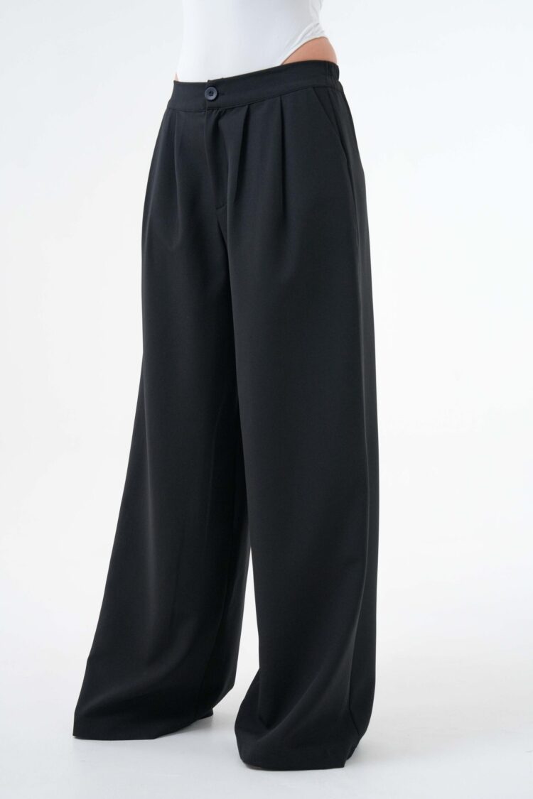 Elastic Back Wide Cut Palazzo Pants 29102