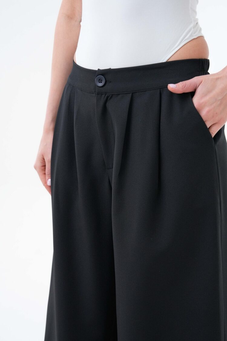 Elastic Back Wide Cut Palazzo Pants 29102