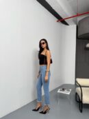 High Waist Leg Cut Out Tassel Detailed LightJeans Pants - LACARINO - Globality Store - Women Clothes Wholesale Turkey