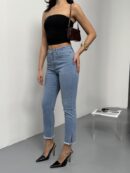 High Waist Leg Cut Out Tassel Detailed LightJeans Pants - LACARINO - Globality Store - Women Clothes Wholesale Turkey