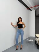 High Waist Leg Cut Out Tassel Detailed LightJeans Pants - LACARINO - Globality Store - Women Clothes Wholesale Turkey