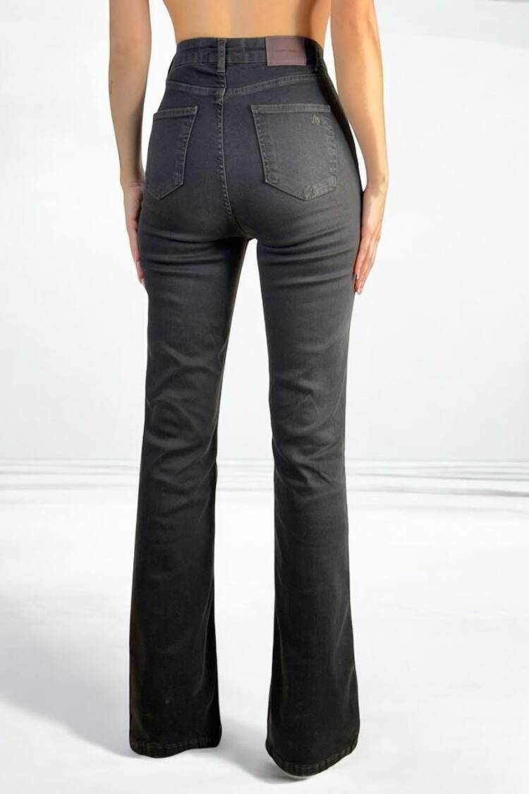High Waist Spanish Leg Dark Blue Jeans