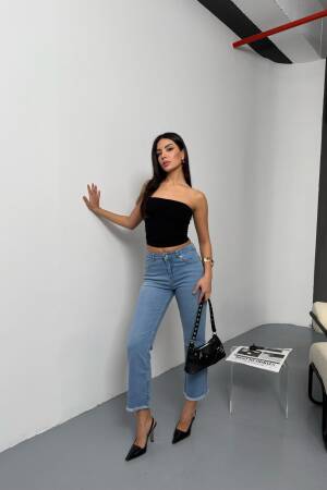High Waist Leg Tassel Detailed LightJeans Pants - LACARINO - Globality Store - Women Clothes Wholesale Turkey