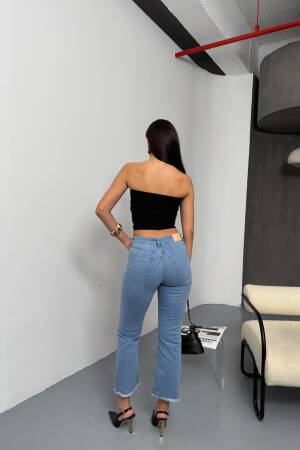 High Waist Leg Tassel Detailed LightJeans Pants - LACARINO - Globality Store - Women Clothes Wholesale Turkey