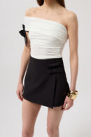 Bow Detail Mini Skirt - Black Fashion - Globality Store - Women Clothes Wholesale Turkey