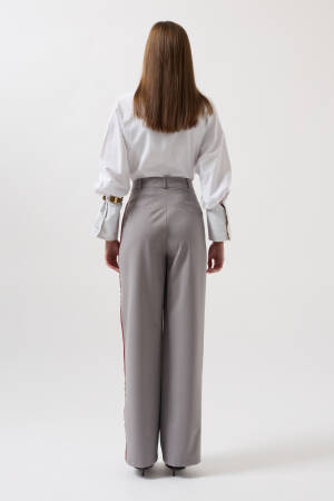 Stripe Detail Palazzo Pants - Black Fashion - Globality Store - Women Clothes Wholesale Turkey