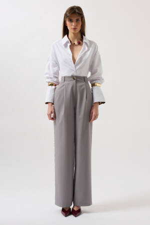 Stripe Detail Palazzo Pants - Black Fashion - Globality Store - Women Clothes Wholesale Turkey