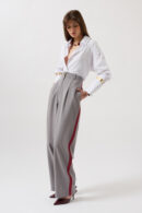 Stripe Detail Palazzo Pants - Black Fashion - Globality Store - Women Clothes Wholesale Turkey