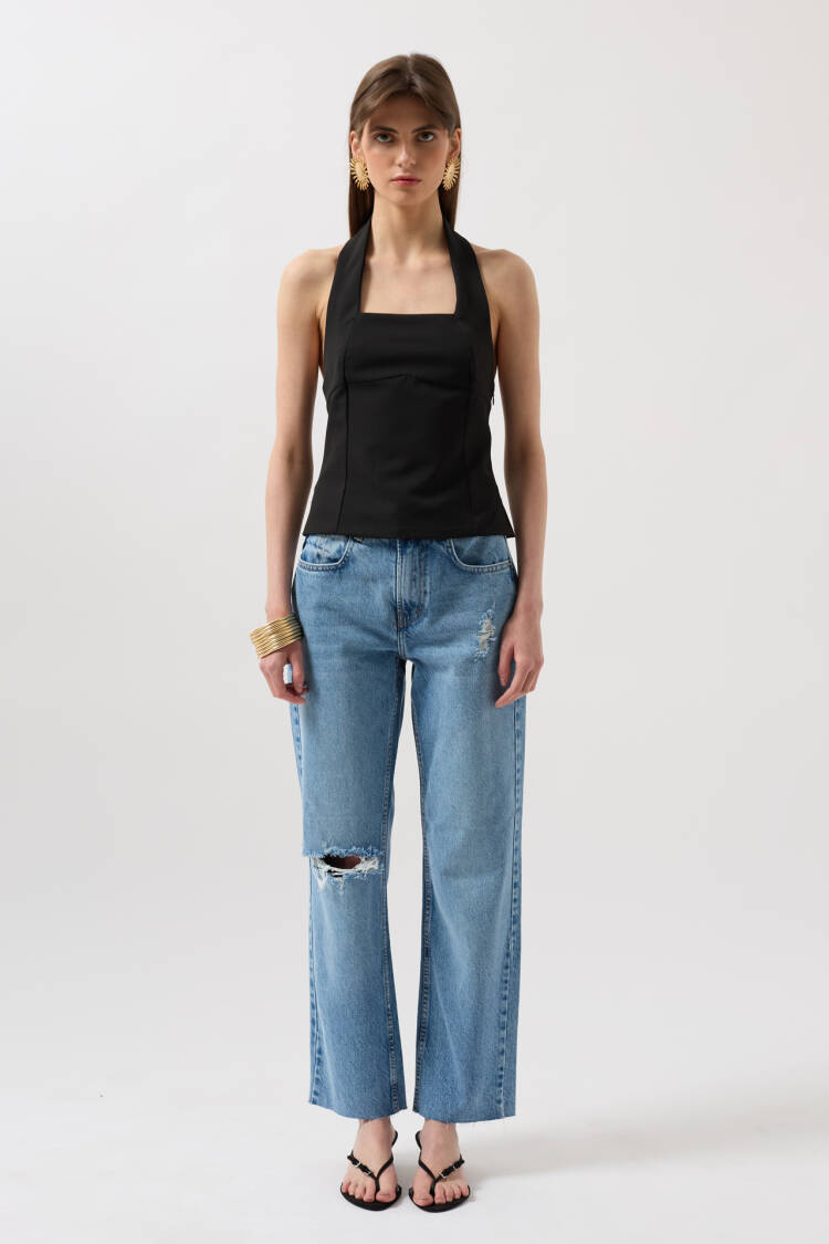 Crop Blouse With Thick Strap