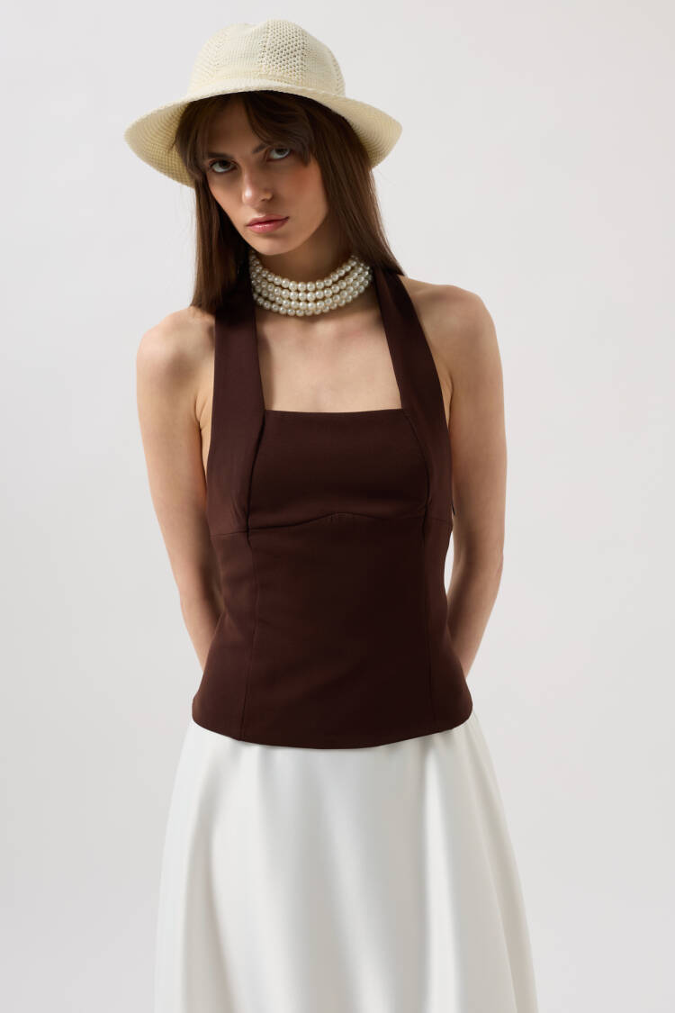 Crop Blouse With Thick Strap