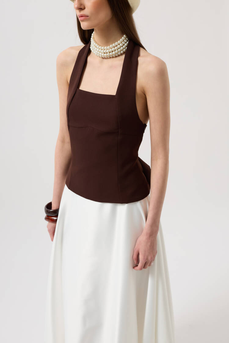Crop Blouse With Thick Strap